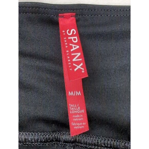 Spanx Faux Leather Leggings Women M Tall Black Shiny Shapewear Stretch Rocker - Picture 6 of 12